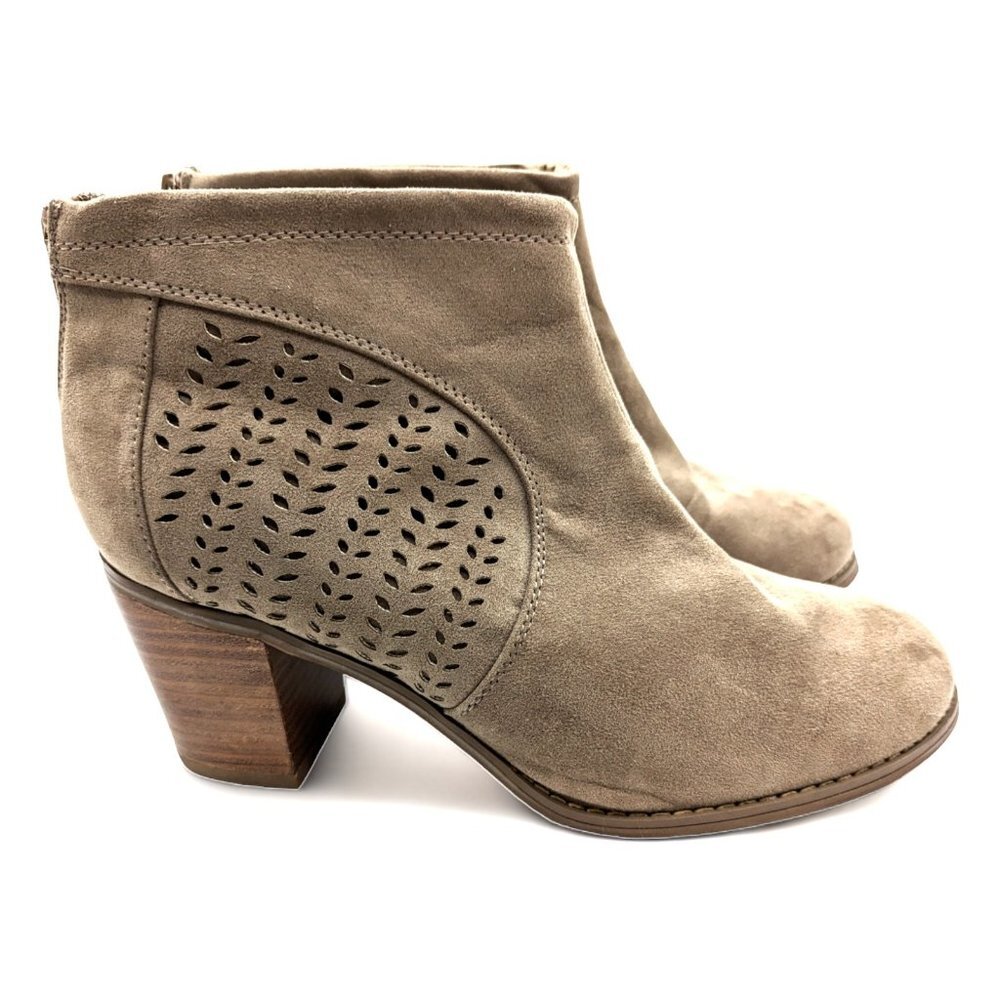 Torrid Ankle Boots Women's 10W Wide Tan Beige 10555579 Chunky Block Heel Booties